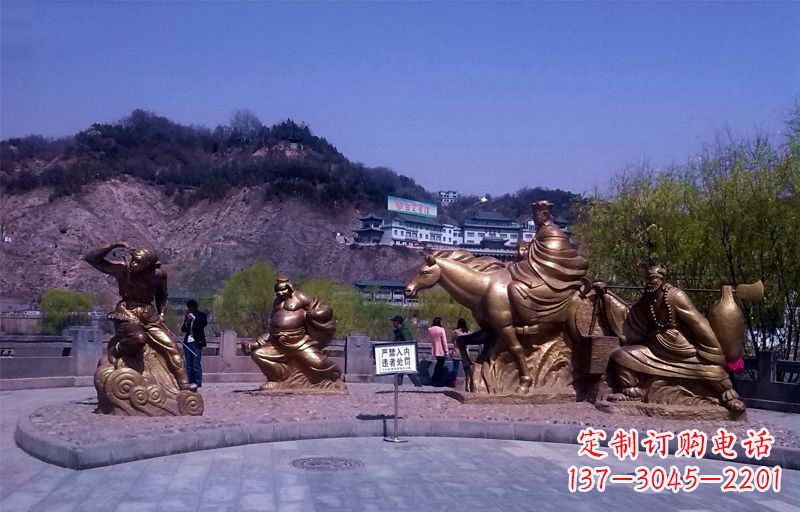 宁夏精美铜雕唐僧师徒小品