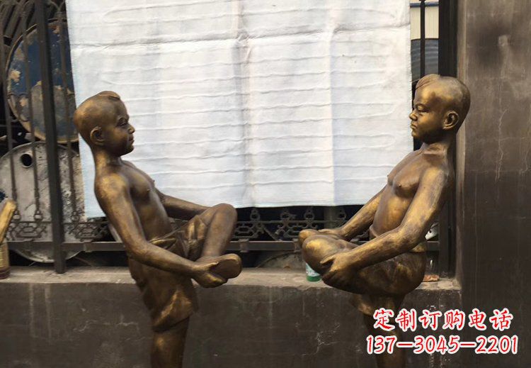 宁夏公园铜雕童年精美儿童雕塑