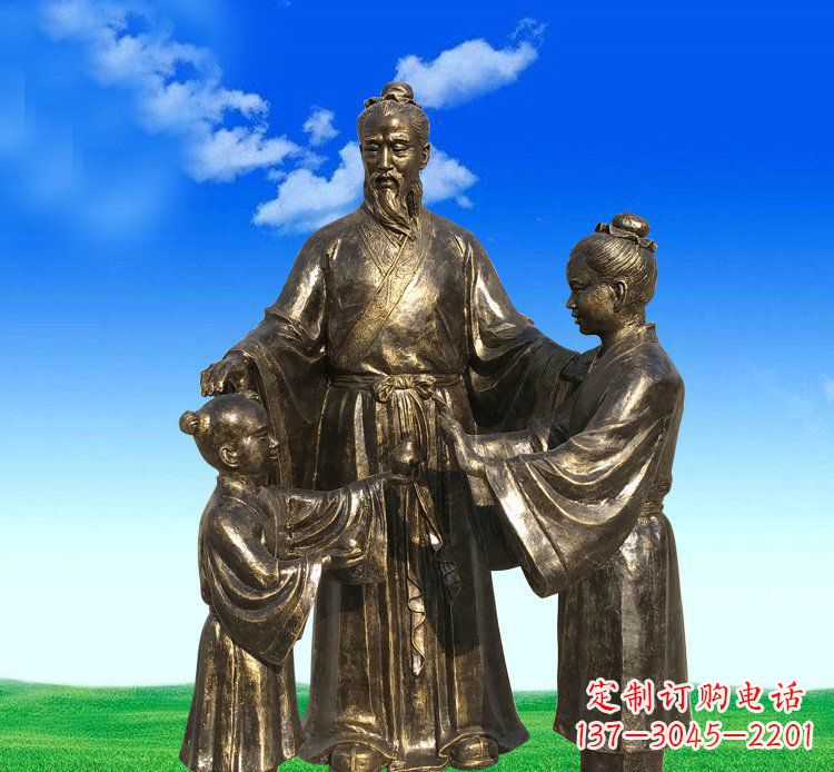 宁夏铜雕艺术精美人物雕塑——孔融让梨