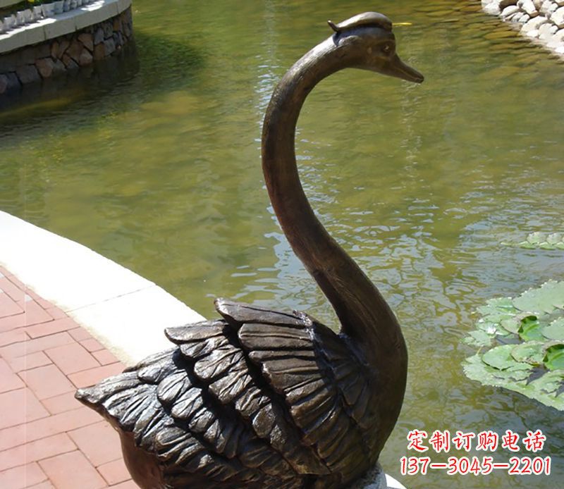 宁夏公园铜雕天鹅喷泉雕塑