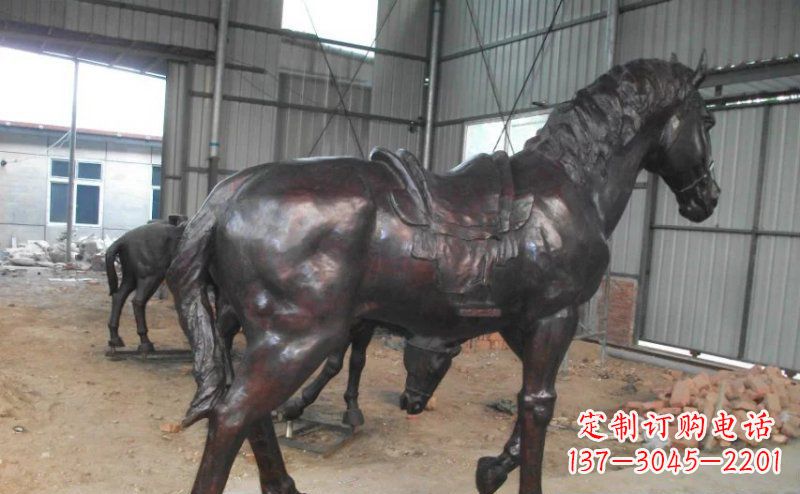宁夏公园铜马动物铜雕