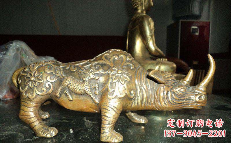 宁夏中领雕塑犀牛铜雕