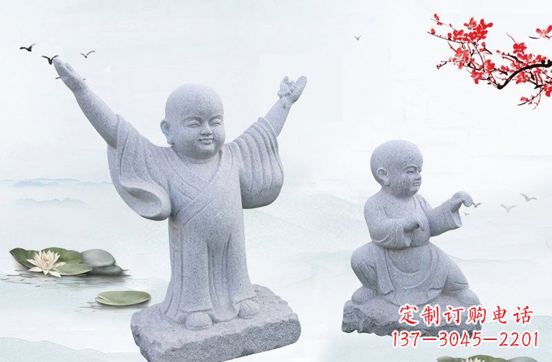 宁夏中领雕塑精美的和尚石雕