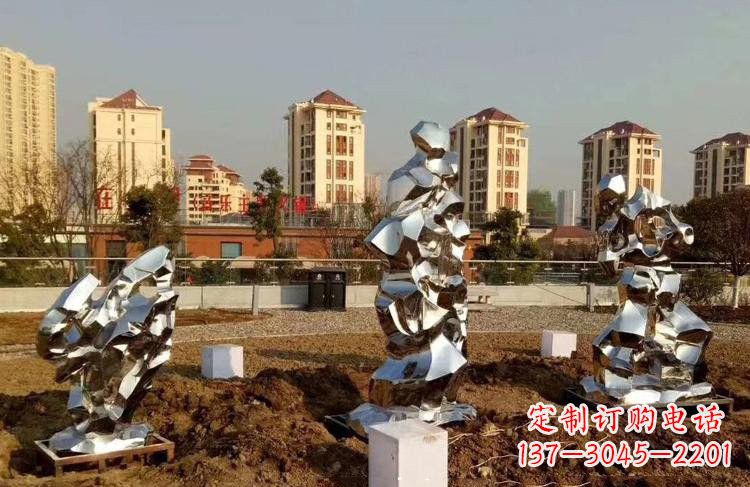 宁夏定制公园小区不锈钢太湖石雕塑