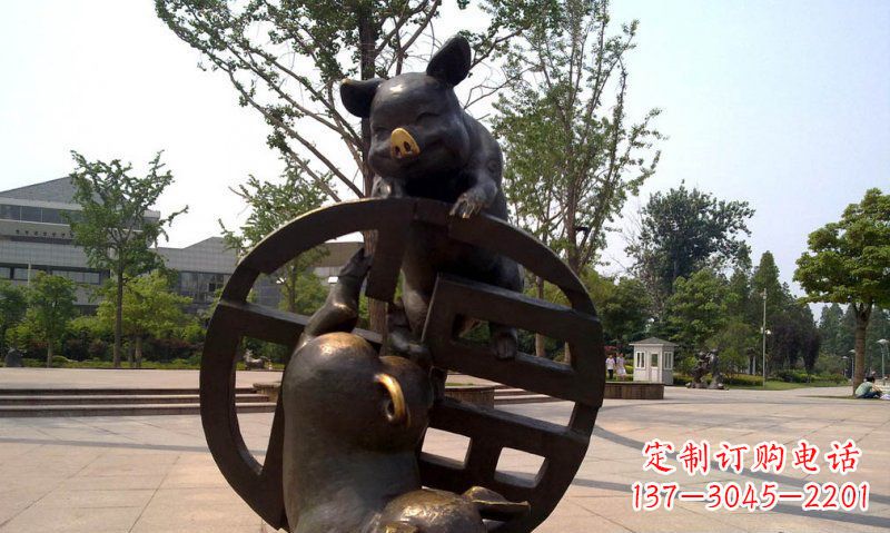宁夏优雅而富有表现力的动物铜雕