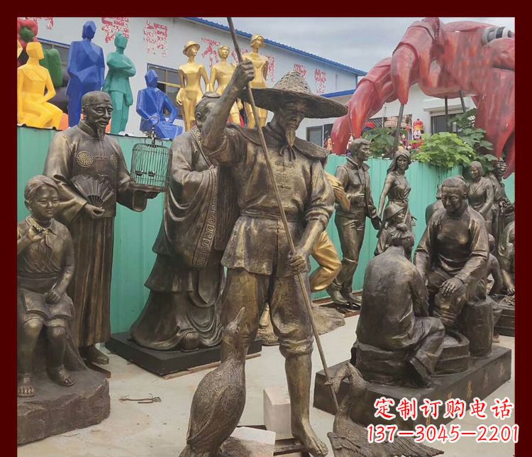 宁夏新中式鸬鹚铜雕塑