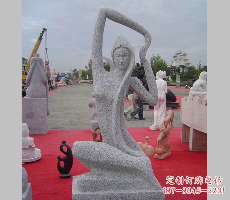 宁夏中领雕塑定制精美瑜伽美女雕塑