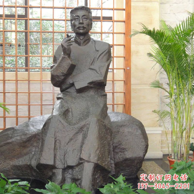 宁夏中领雕塑|传承历史文化的鲁迅铜雕像