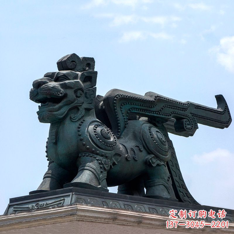 宁夏中领雕塑-铜制獬豸雕塑