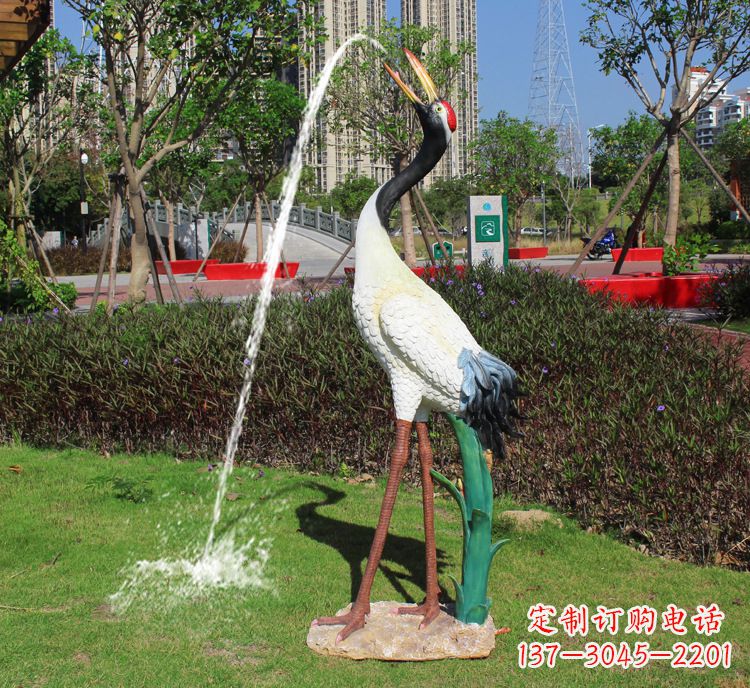 宁夏精美雕塑仿真仙鹤动物雕塑