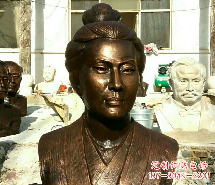 宁夏传承经典,精美雕塑李清照胸像铜雕