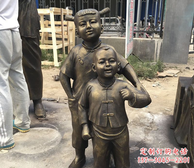 宁夏古代儿童铜雕