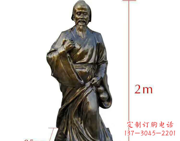 宁夏古代名医华佗铜雕