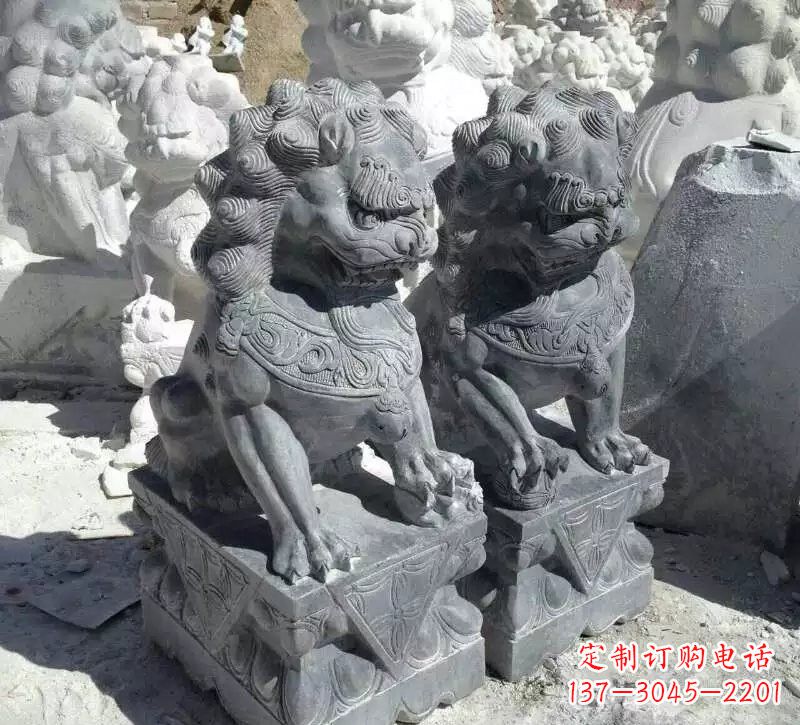 宁夏古典青石狮子雕塑