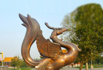 宁夏纯铜铸造的四灵之朱雀雕塑
