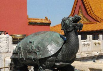 宁夏精美铜雕龙龟，给你公园独特色彩