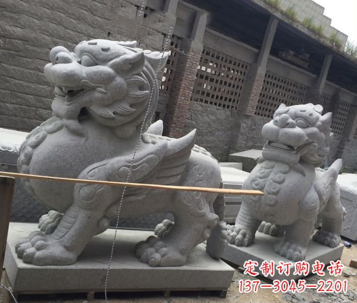 宁夏中领雕塑–精美的古代神兽大理石貔貅雕塑