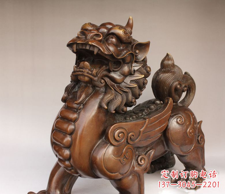 宁夏古代神兽貔貅铜雕 