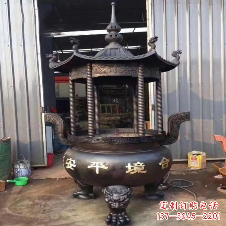 宁夏精美古代铜香炉雕塑,成就您的家庭情调
