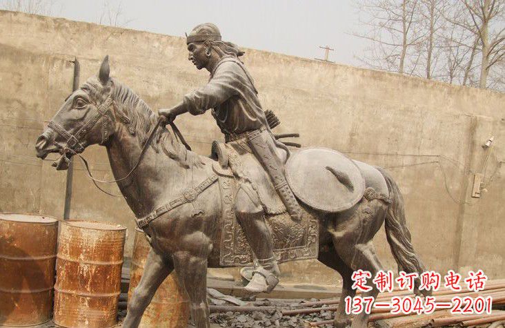 宁夏古代战马铜雕塑
