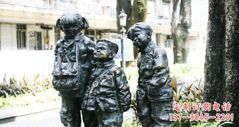 宁夏挂钥匙儿童铜雕