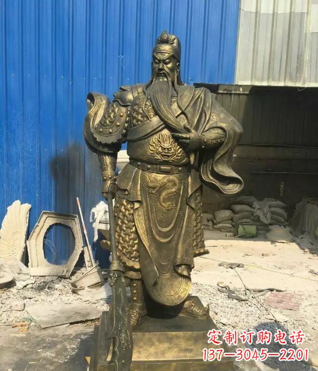 宁夏精美雕刻的关公铜雕