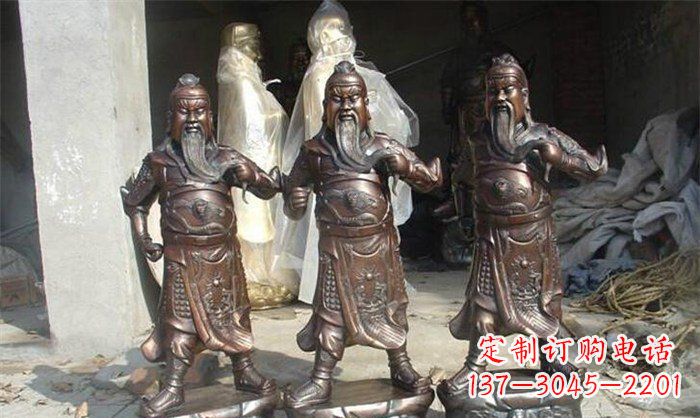 宁夏精美绝伦的关公铜雕塑