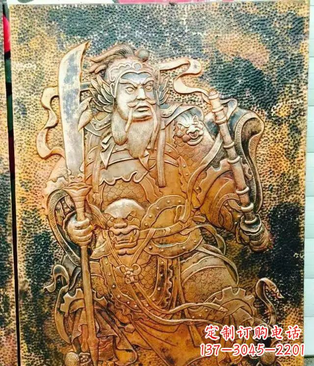 宁夏高贵典雅的关公黄铜壁画铜浮雕