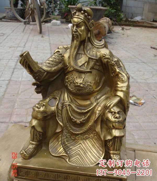 宁夏关公看书铸铜关二爷铜雕