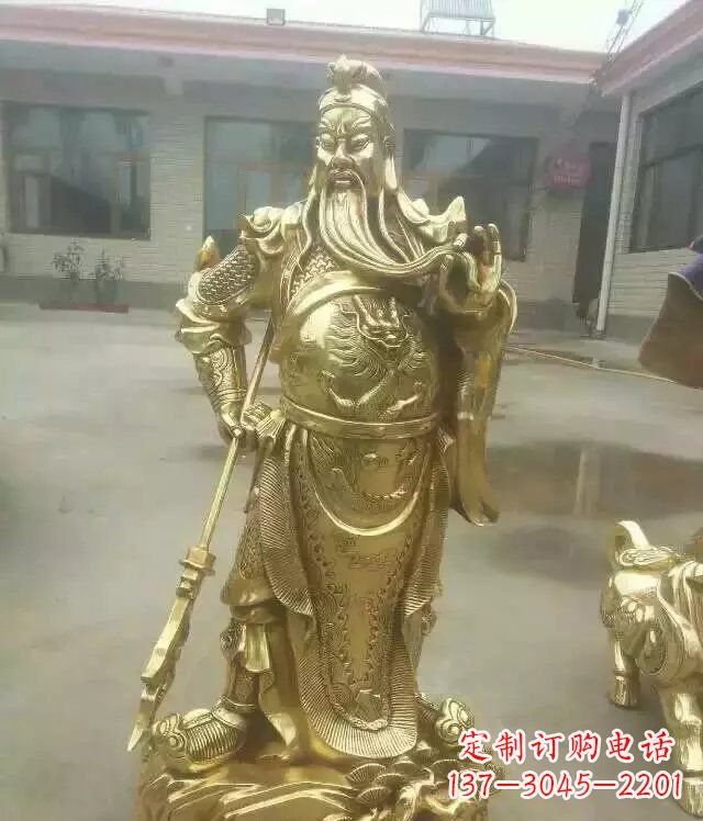宁夏关公提刀武财神铜雕 (3)