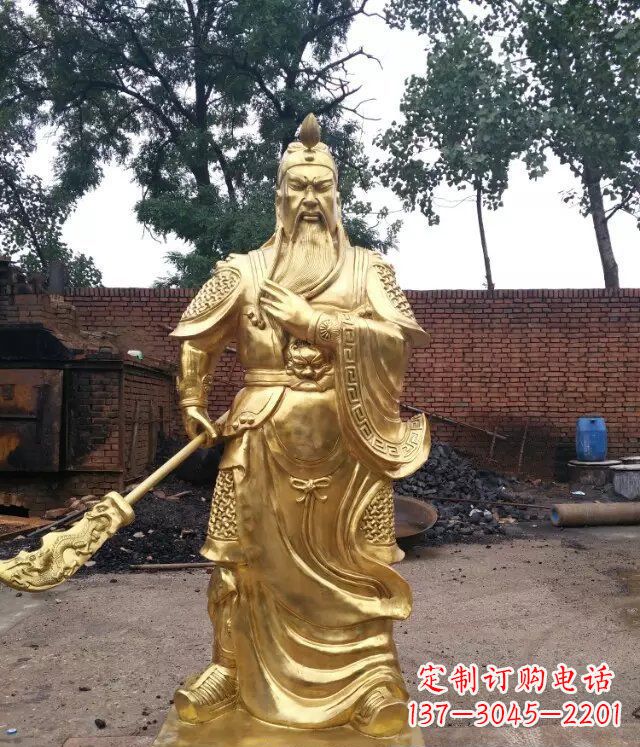 宁夏关公提刀武财神铜雕 (4)