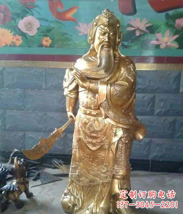 宁夏精美铜雕关公雕塑