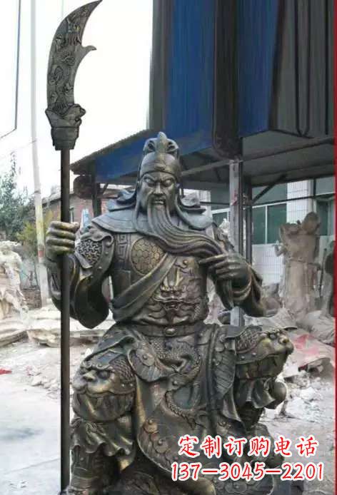 宁夏古典风格关公铜雕塑