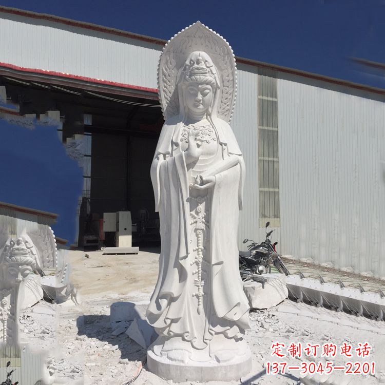 宁夏观音大理石雕塑,让你的家居更具仪式感