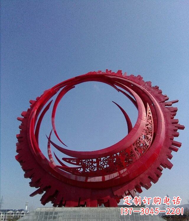 宁夏广场不锈钢齿轮圆盘雕塑