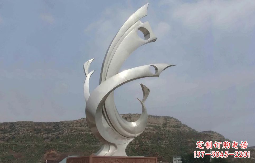 宁夏金羽凤凰-不锈钢抽象雕塑