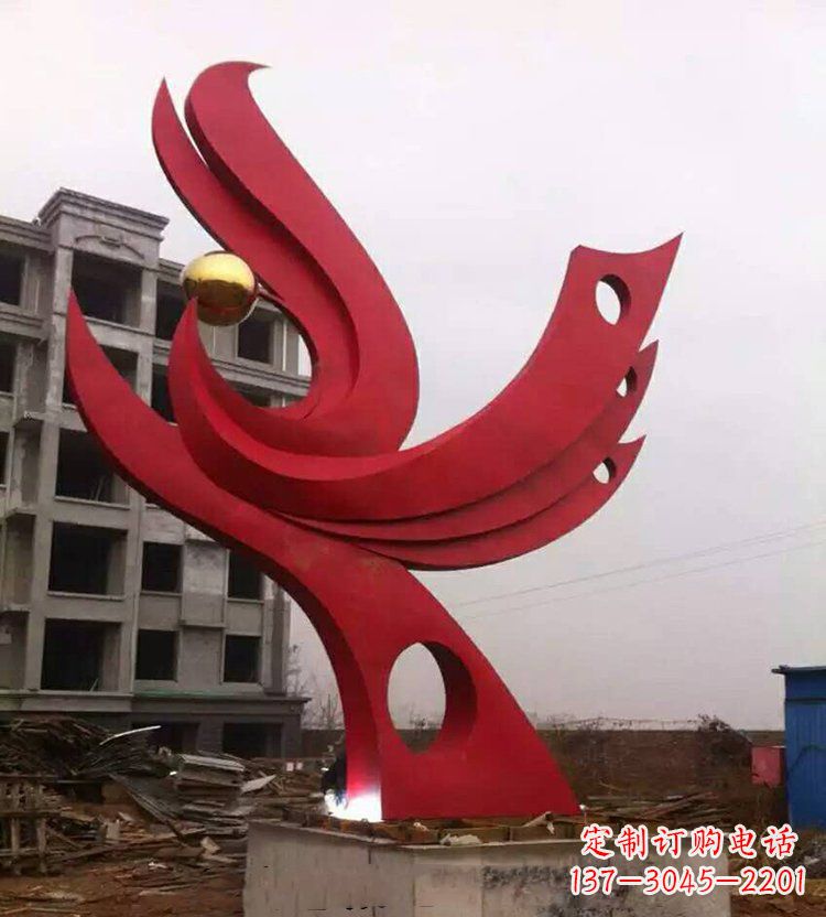 宁夏全新抽象凤凰不锈钢雕塑