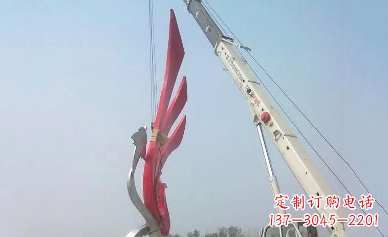 宁夏独特而精致的不锈钢抽象凤凰雕塑
