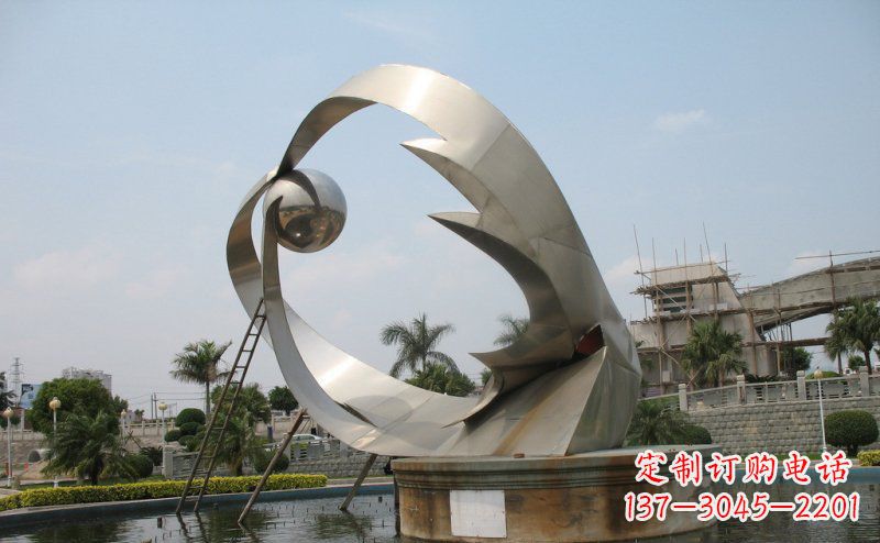 宁夏室外不锈钢喷泉雕塑
