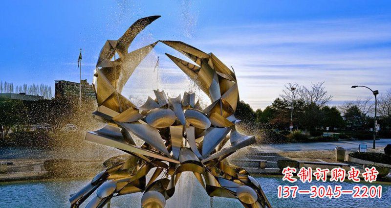 宁夏优美雅致的不锈钢螃蟹抽象雕塑