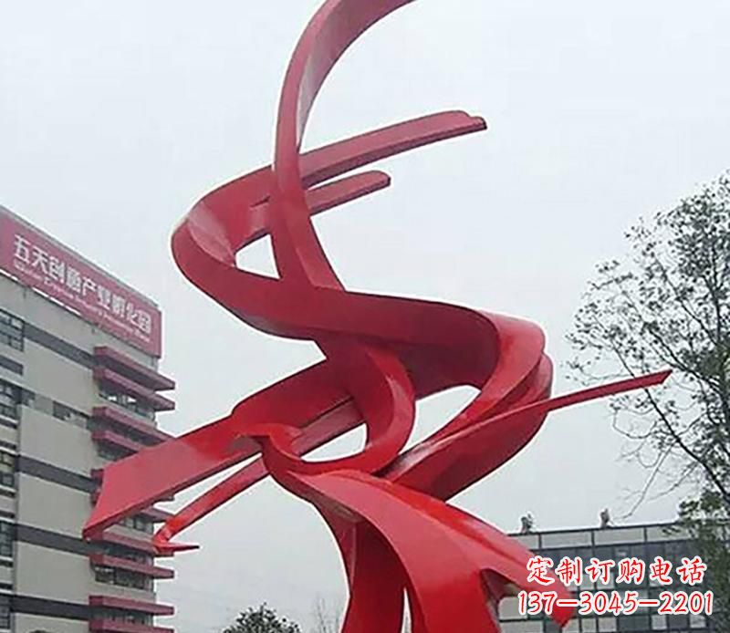 宁夏不锈钢抽象飘带雕塑