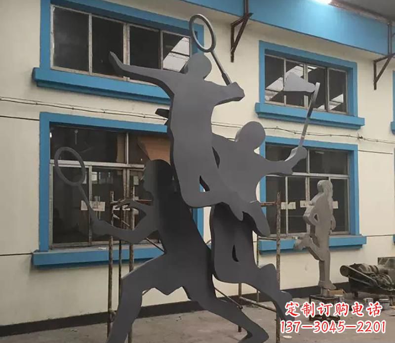 宁夏不锈钢羽毛球运动雕塑