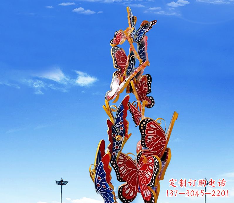 宁夏浪漫的不锈钢大型蝴蝶雕塑