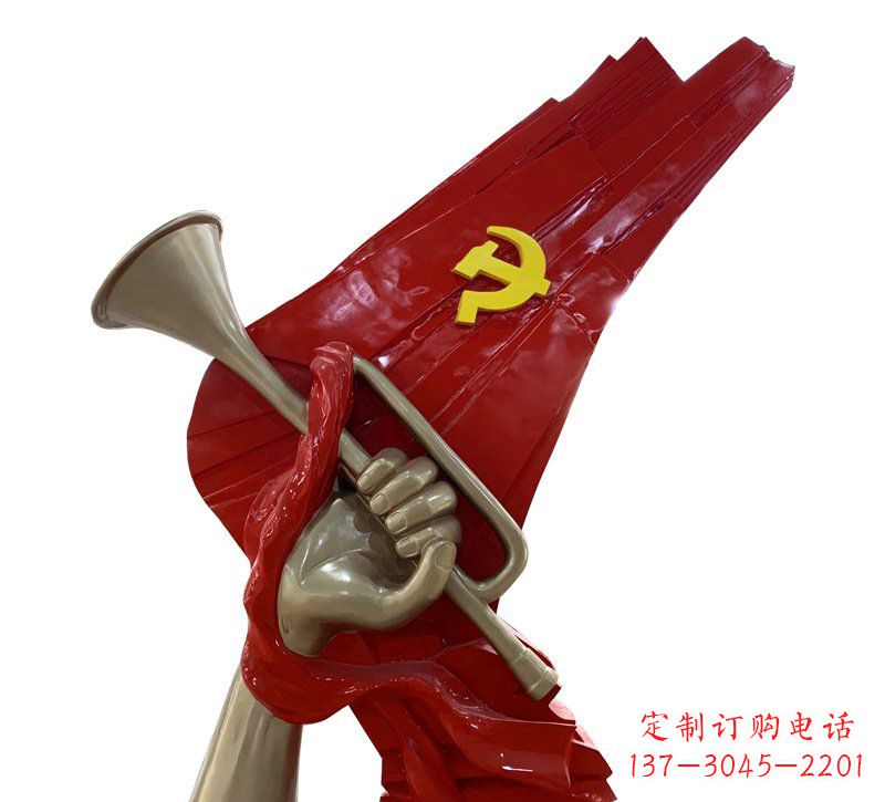 宁夏优质不锈钢党旗雕塑