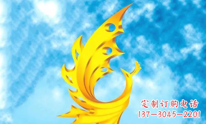 宁夏广场不锈钢凤凰雕塑 (4)