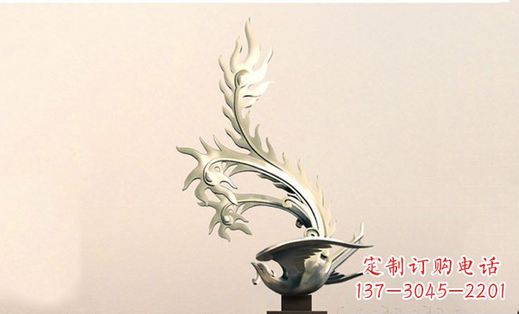宁夏广场不锈钢凤凰雕塑 (5)