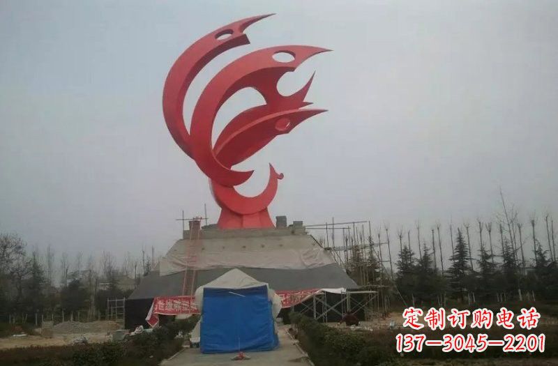 宁夏广场不锈钢凤凰雕塑222