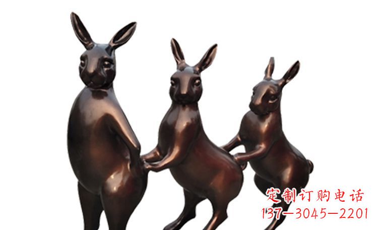 宁夏天马行空的不锈钢光面兔子雕塑