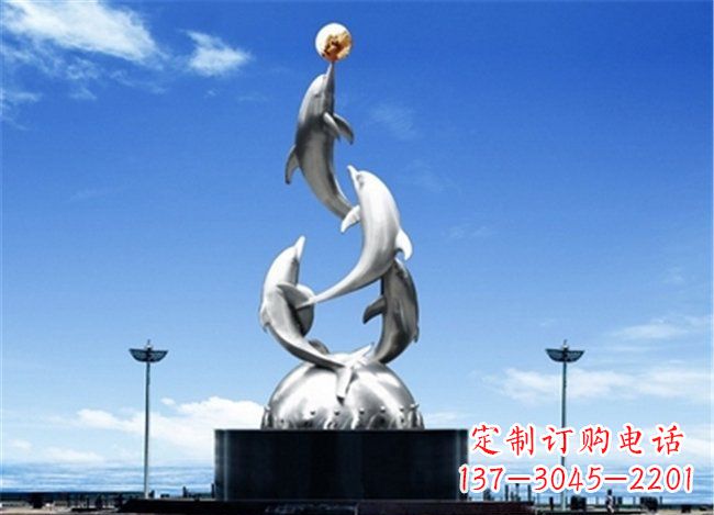 宁夏欢腾动物——勇敢的海豚雕塑