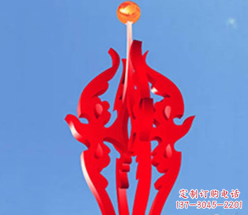 宁夏中领雕塑出品:不锈钢火苗抽象雕塑